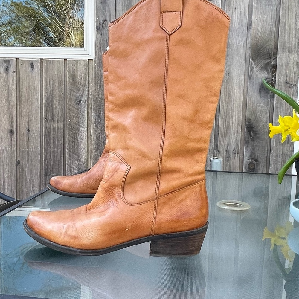 Franco Sarto brown cowboy boots, 10